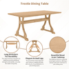 Retro 6 - Piece Trestle Dining Table Set with Upholstered Chairs & Bench – Natural Wood - AnelityDining Table SetSP000052AAA - 36067522