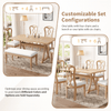 Retro 6 - Piece Trestle Dining Table Set with Upholstered Chairs & Bench – Natural Wood - AnelityDining Table SetSP000052AAA - 36067522