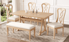 Retro 6 - Piece Trestle Dining Table Set with Upholstered Chairs & Bench – Natural Wood - AnelityDining Table SetSP000052AAA - 36067522