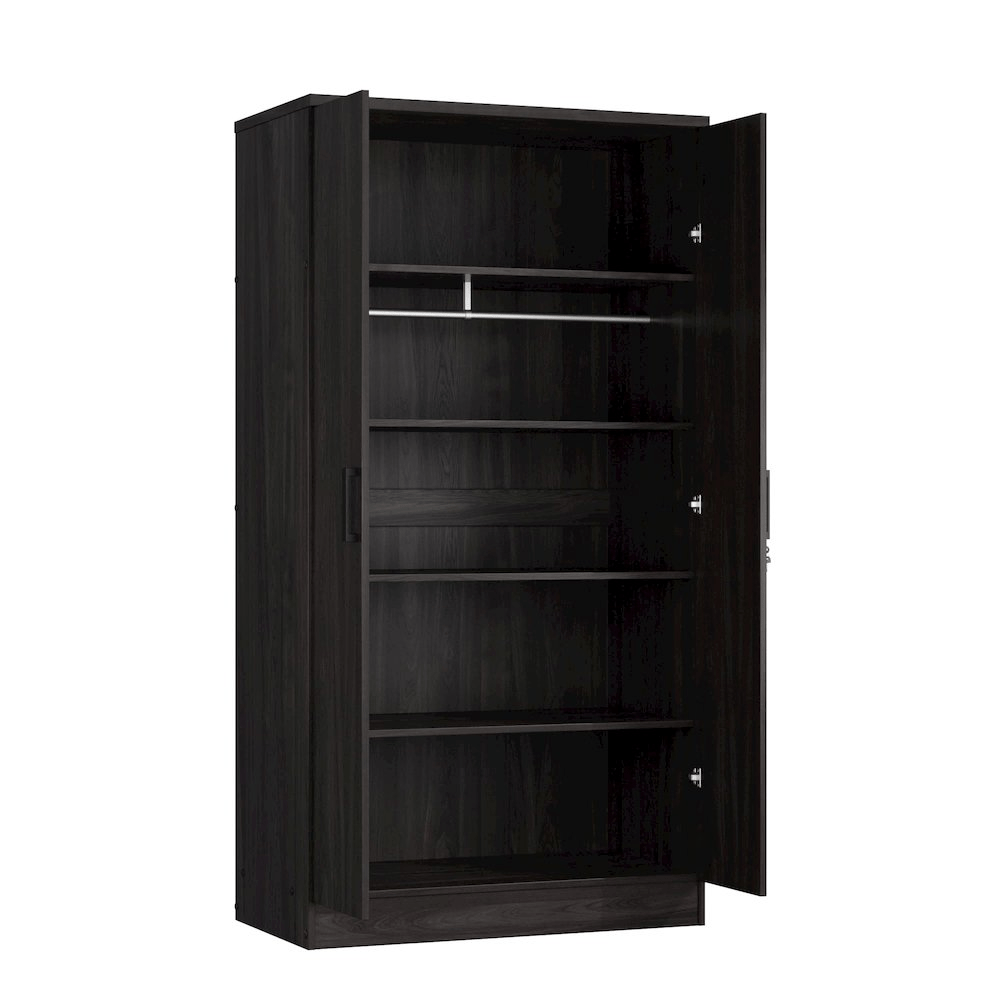 Sleek 2 - Door Wardrobe with Ample Shelves & Secure Lock - Premium Storage Solution for Any Room - AnelityBG3825371 - 36154254723706833573