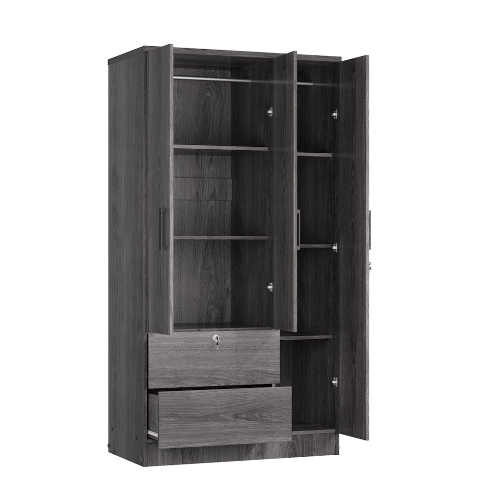 Symphony Wardrobe Closet with Two Spacious Drawers | Premium Engineered Wood | Versatile Storage Solutions - AnelityBG3680101 - 36154192724994158393