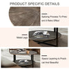 Two - Tier Round Coffee Table with Vintage Wood Pattern - Coffee Table