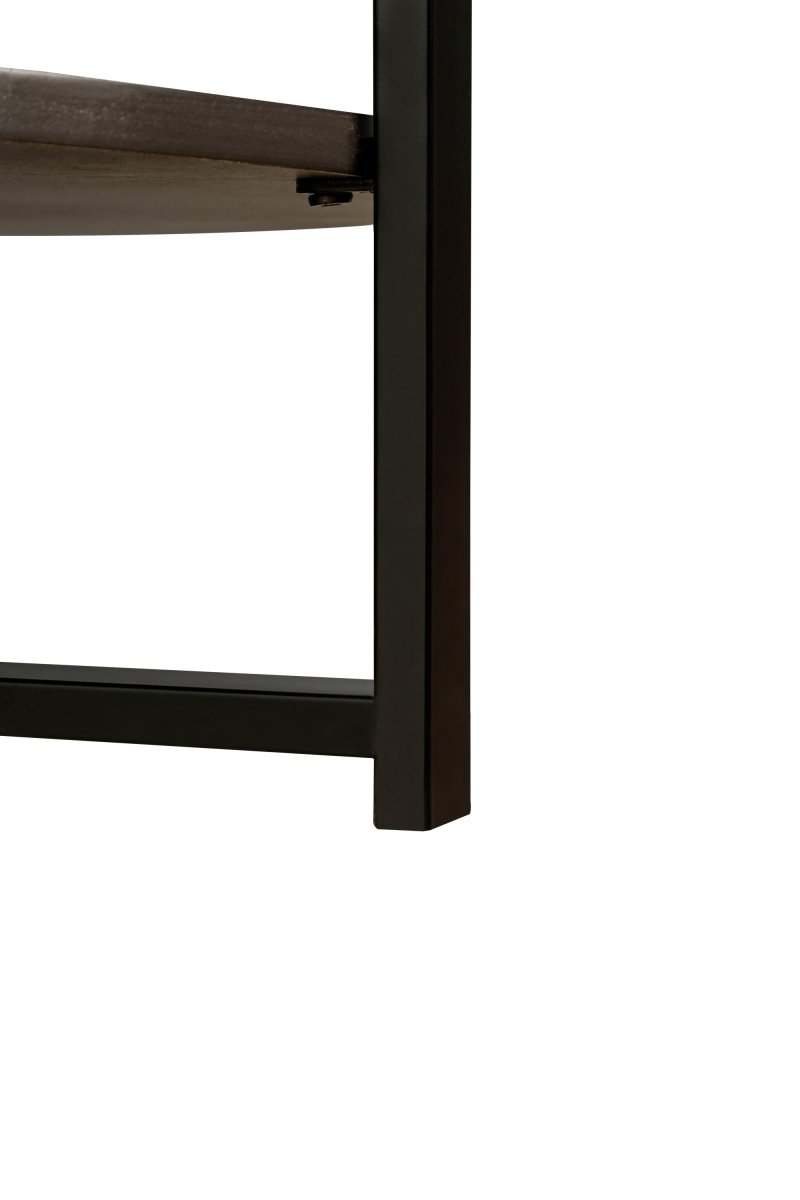 Two - Tier Round Coffee Table with Vintage Wood Pattern - Coffee Table