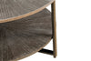 Two - Tier Round Coffee Table with Vintage Wood Pattern - Coffee Table