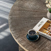Two - Tier Round Coffee Table with Vintage Wood Pattern - Coffee Table