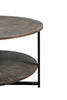 Two - Tier Round Coffee Table with Vintage Wood Pattern - Coffee Table