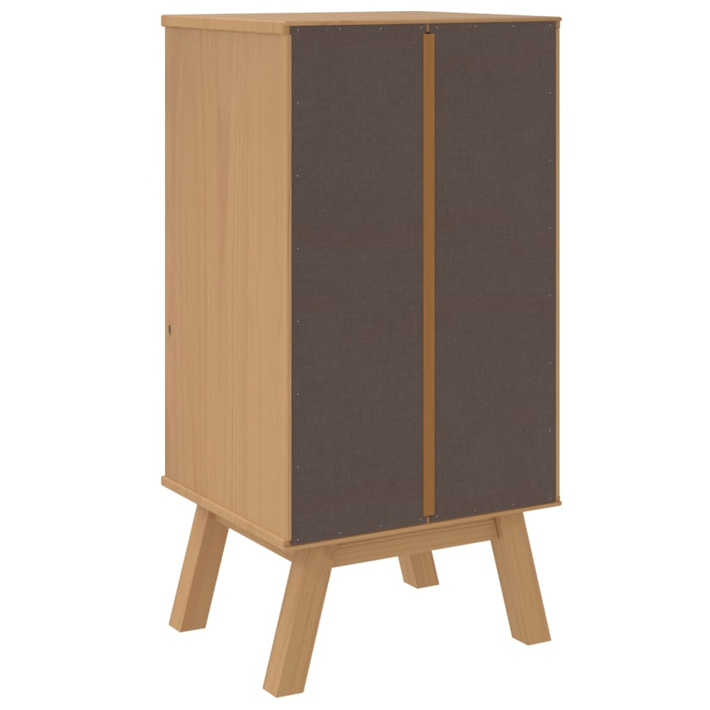 vidaXL Bedside Cabinet OLDEN - White and Brown Solid Pine Wood Nightstand - Nightstand