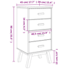 vidaXL Bedside Cabinet OLDEN - White and Brown Solid Pine Wood Nightstand - Nightstand