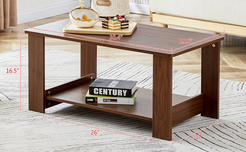 Walnut Rectangular MDF Coffee Table – 35" - Coffee Table