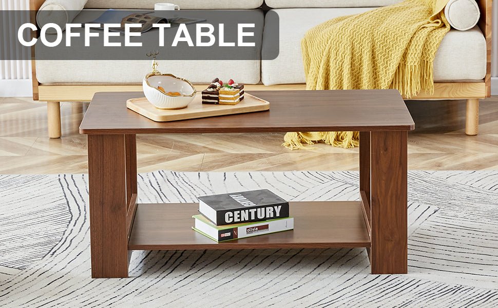 Walnut Rectangular MDF Coffee Table – 35" - Coffee Table