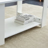White Industrial Rectangular Coffee Table with Storage - Coffee Table